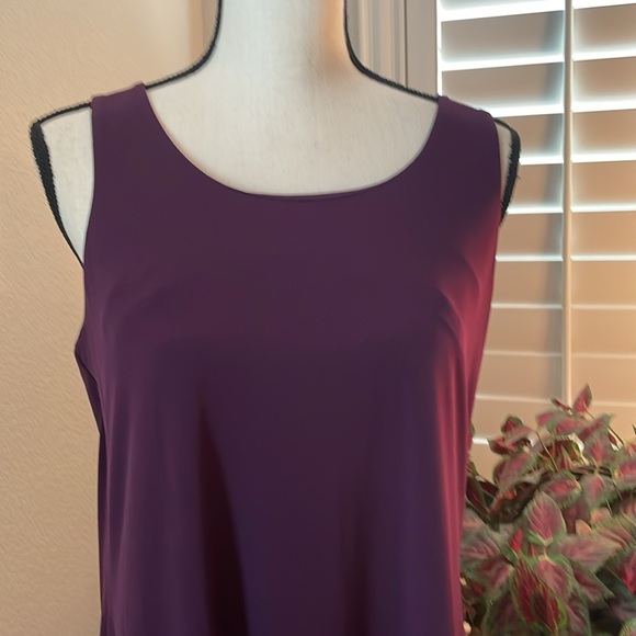 Nine West Medium plum colored sleeveless swing dress.Easy peasy pull over style. - Picture 2 of 6